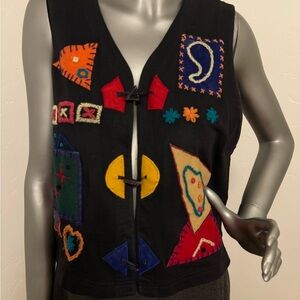 Arriviste Vintage Patchwork Embroidered Bohemian Vintage Grunge Hippie Vest‎